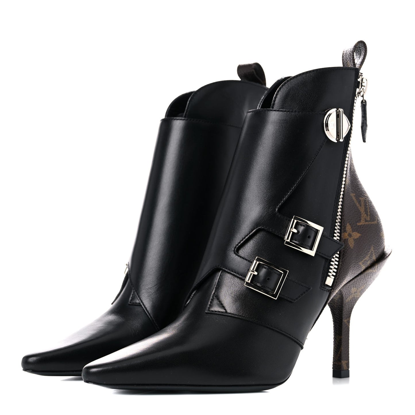 Calfskin Monogram Janet Ankle Boots 37 Black