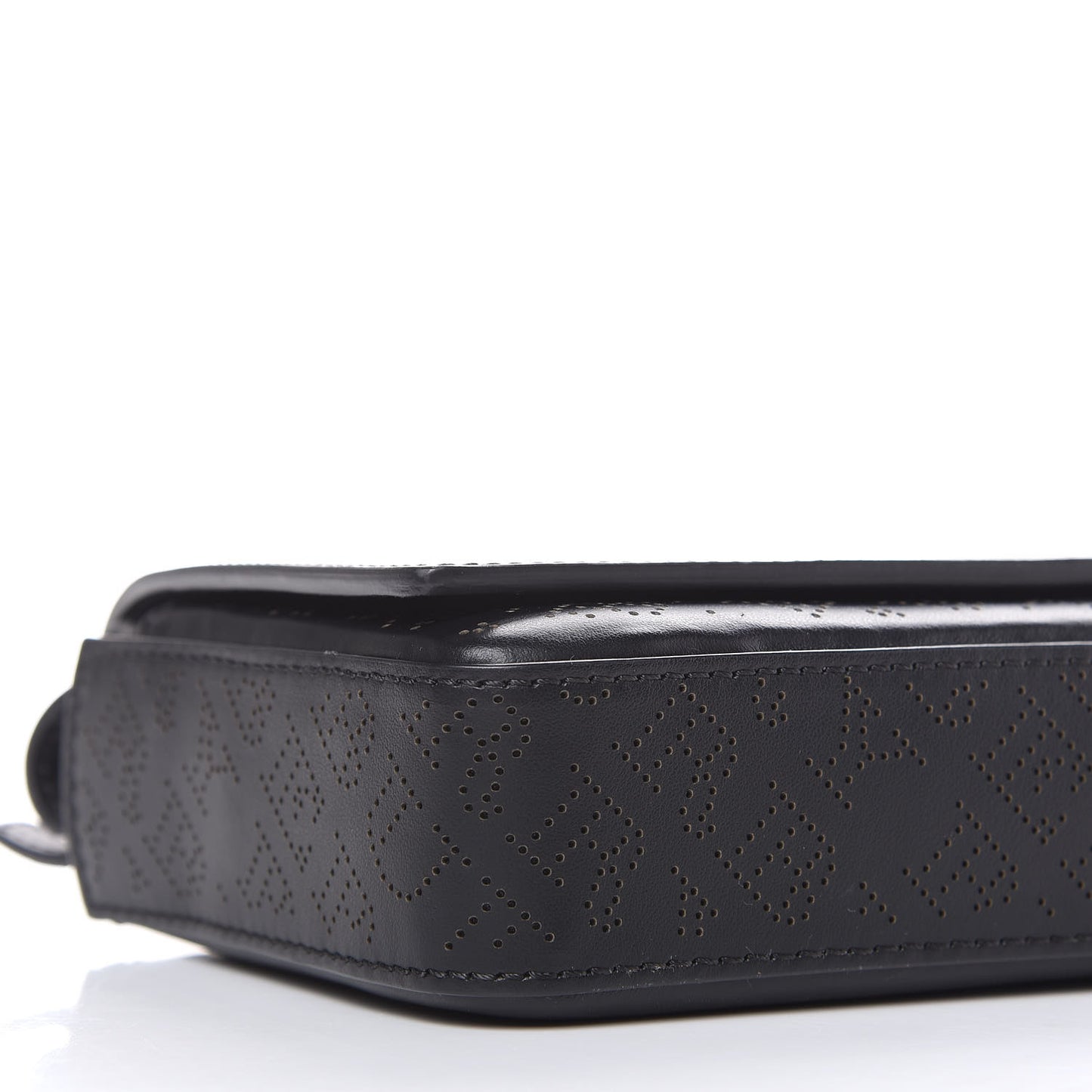 Calfskin Perforated Logo Hampshire Crossbody Black