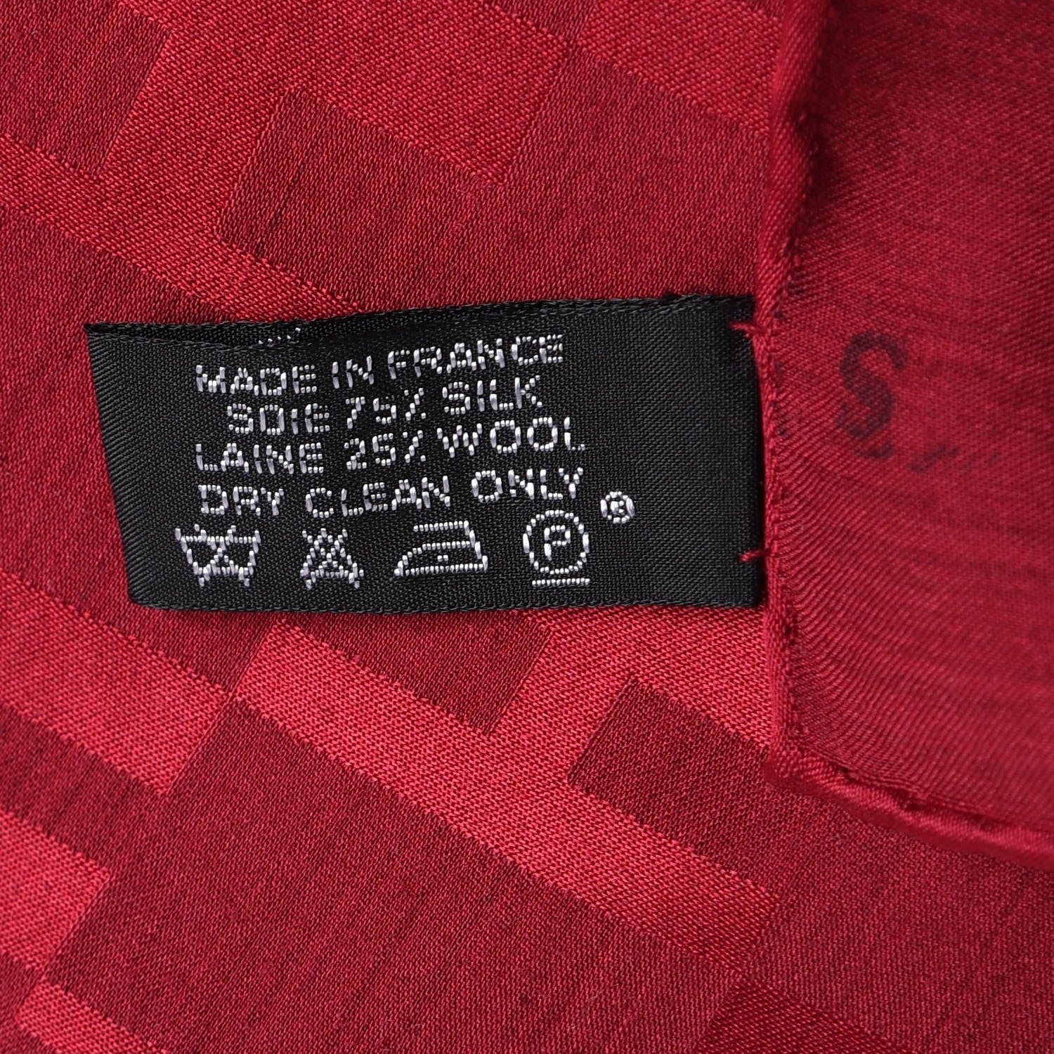 Hermes Silk Wool Faconnee Grand H Scarf 5 of 8