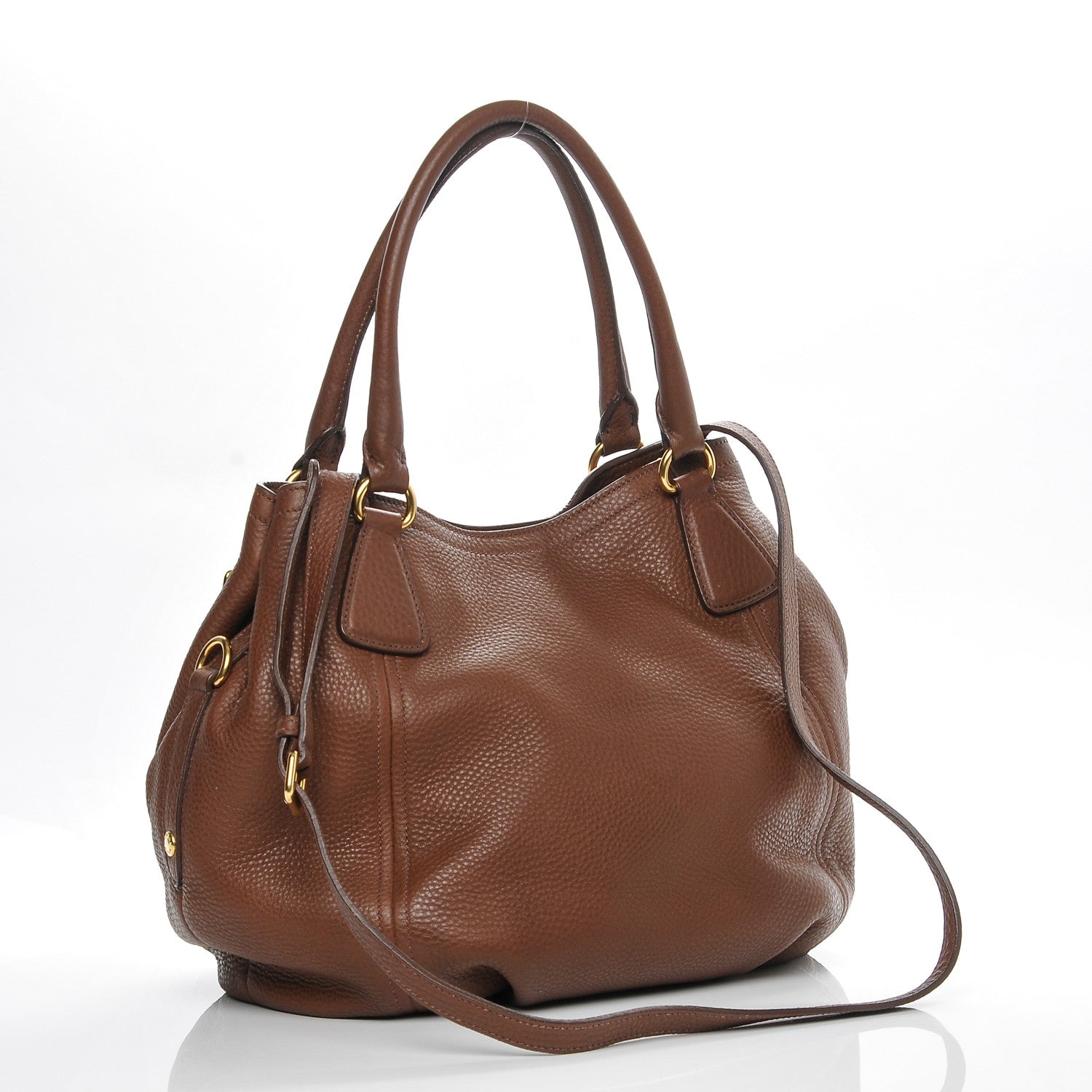 Prada Vitello Daino Tote Palissandro 3 of 9