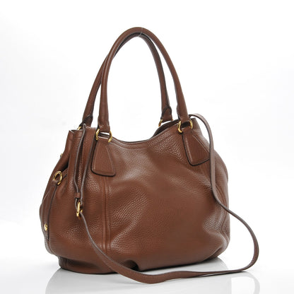 Prada Vitello Daino Tote Palissandro 3 of 9