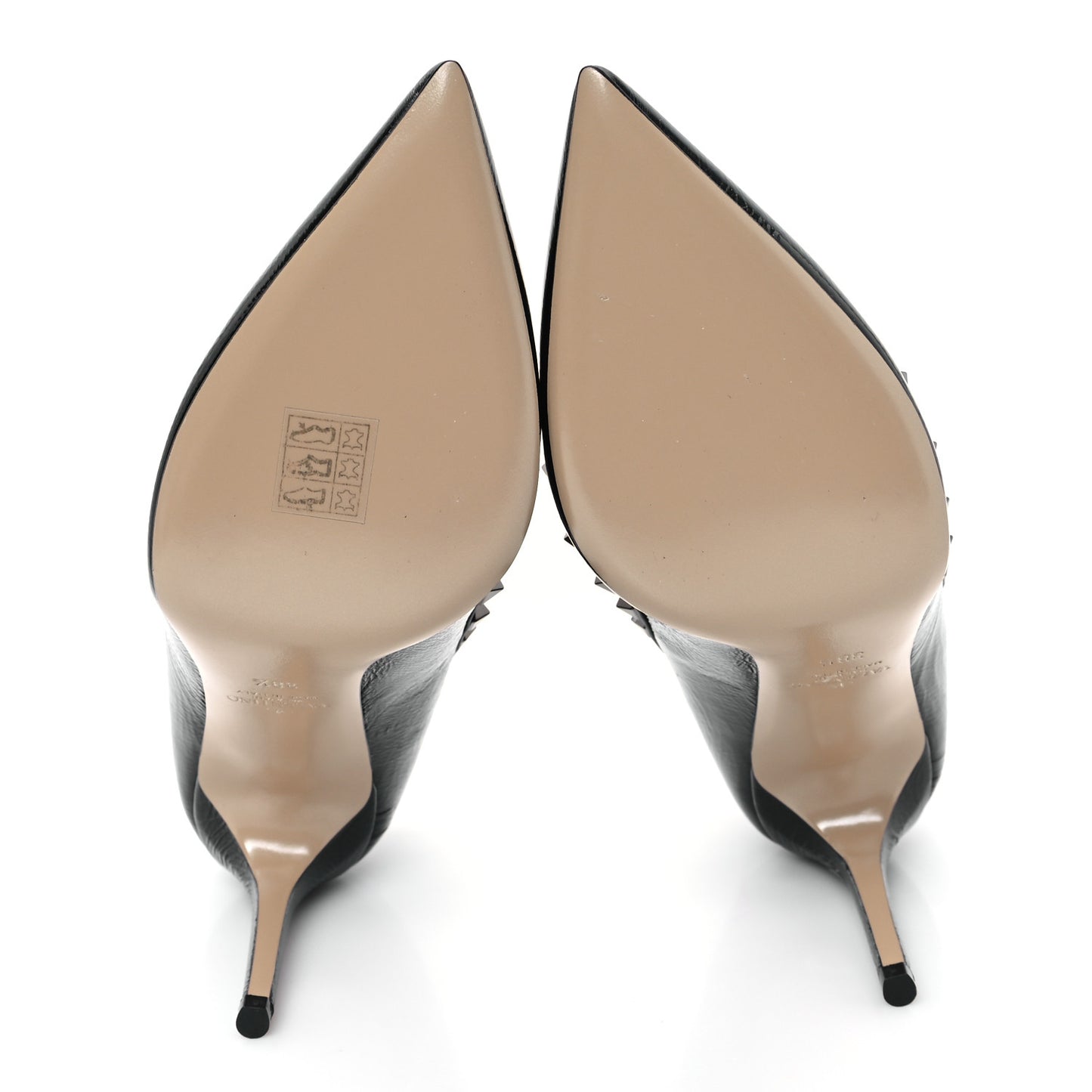 Patent Calfskin Rockstud 100mm Pumps 38.5 Black