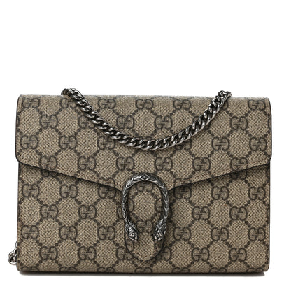 Gucci GG Supreme Monogram Mini Dionysus Chain Wallet Beige Taupe 1 of 8