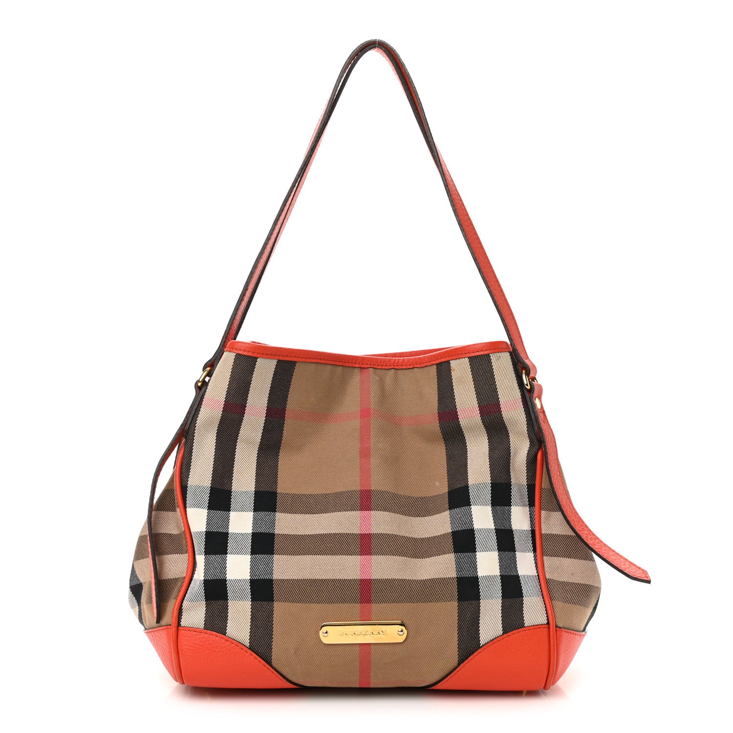 Burberry House Check Small Canterbury Tote Bright Russet 1 of 14