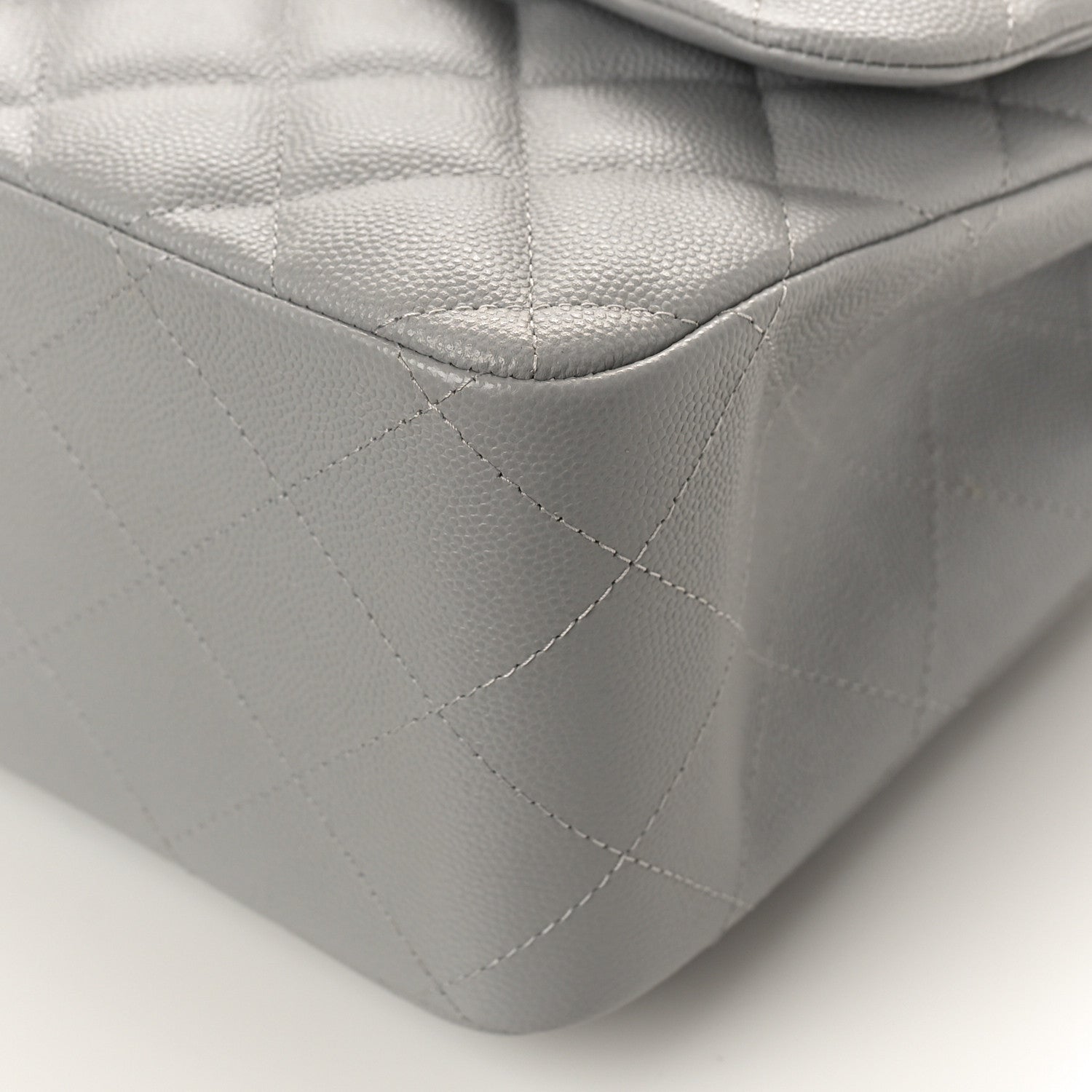 Chanel Caviar Quilted Jumbo Double Flap Grey 9 of 9
