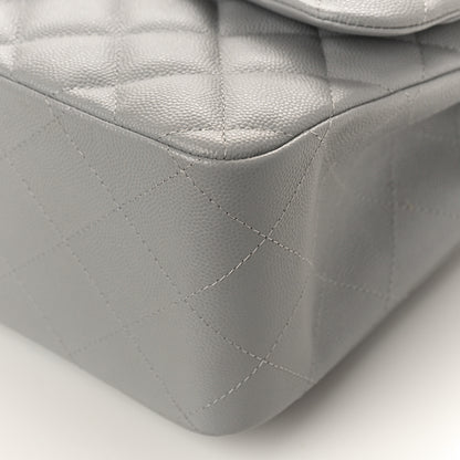 Chanel Caviar Quilted Jumbo Double Flap Grey 9 of 9