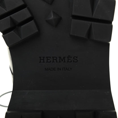 Hermes Calfskin Mens Pyrenees Lace Up Low Boot 45 Black 6 of 7