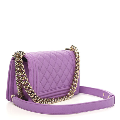 Chanel Caviar Quilted Small Boy Flap Violet 3 of 10