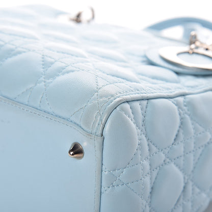 Christian Dior Lambskin Cannage Medium Lady Dior Light Blue 9 of 12