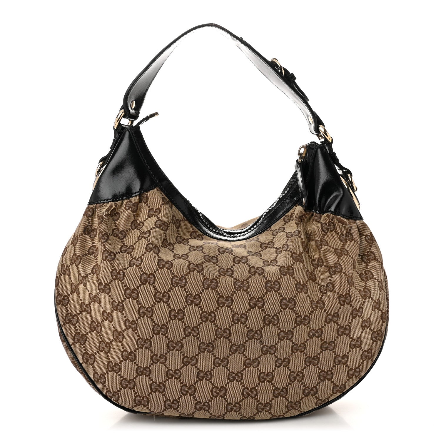 Gucci Monogram Patent Hobo Black 1 of 10