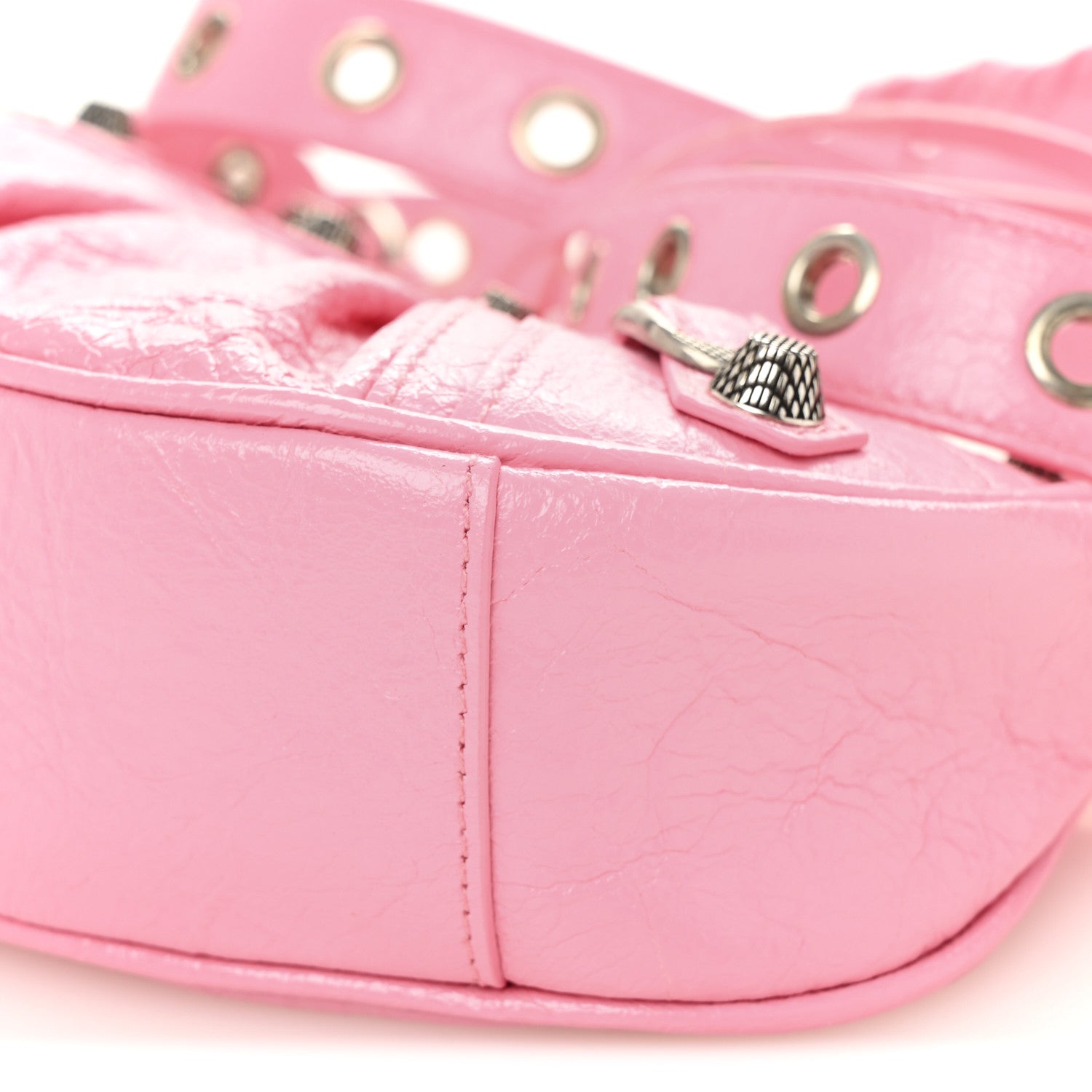 Balenciaga Agneau Arena Le Cagole Shoulder Bag XS Candy Pink
