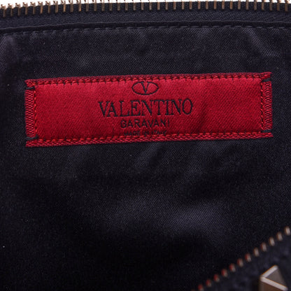 Valentino Garavani Vitello Large Rockstud Zip Pouch Black 6 of 8