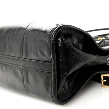 Prada Glossy Calfskin Triangle Large Bonnie Shoulder Bag Black 18 of 19