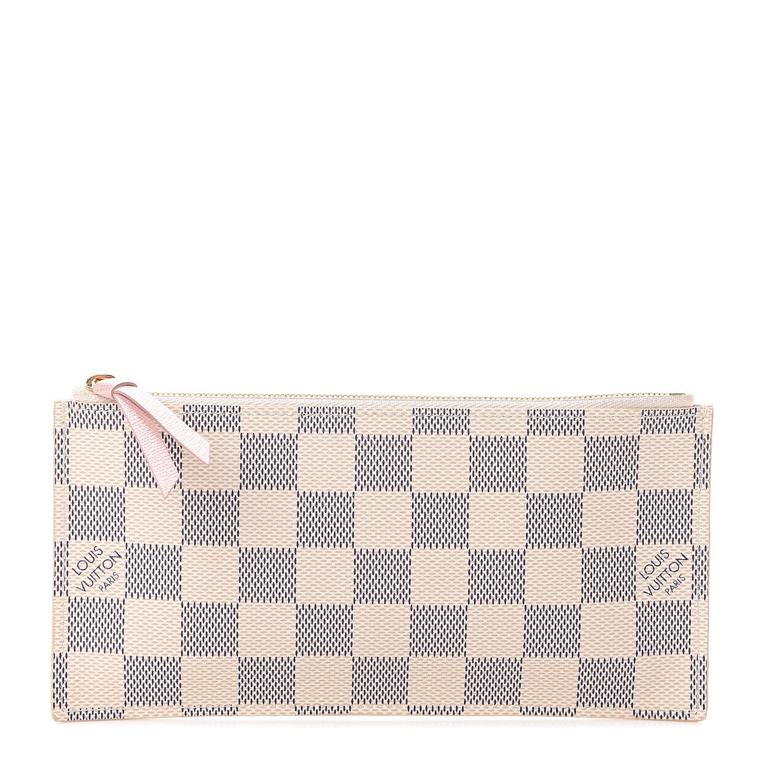 Louis Vuitton Damier Azur Felicie Chain Wallet Zippered Insert Rose Ballerine 1 of 5