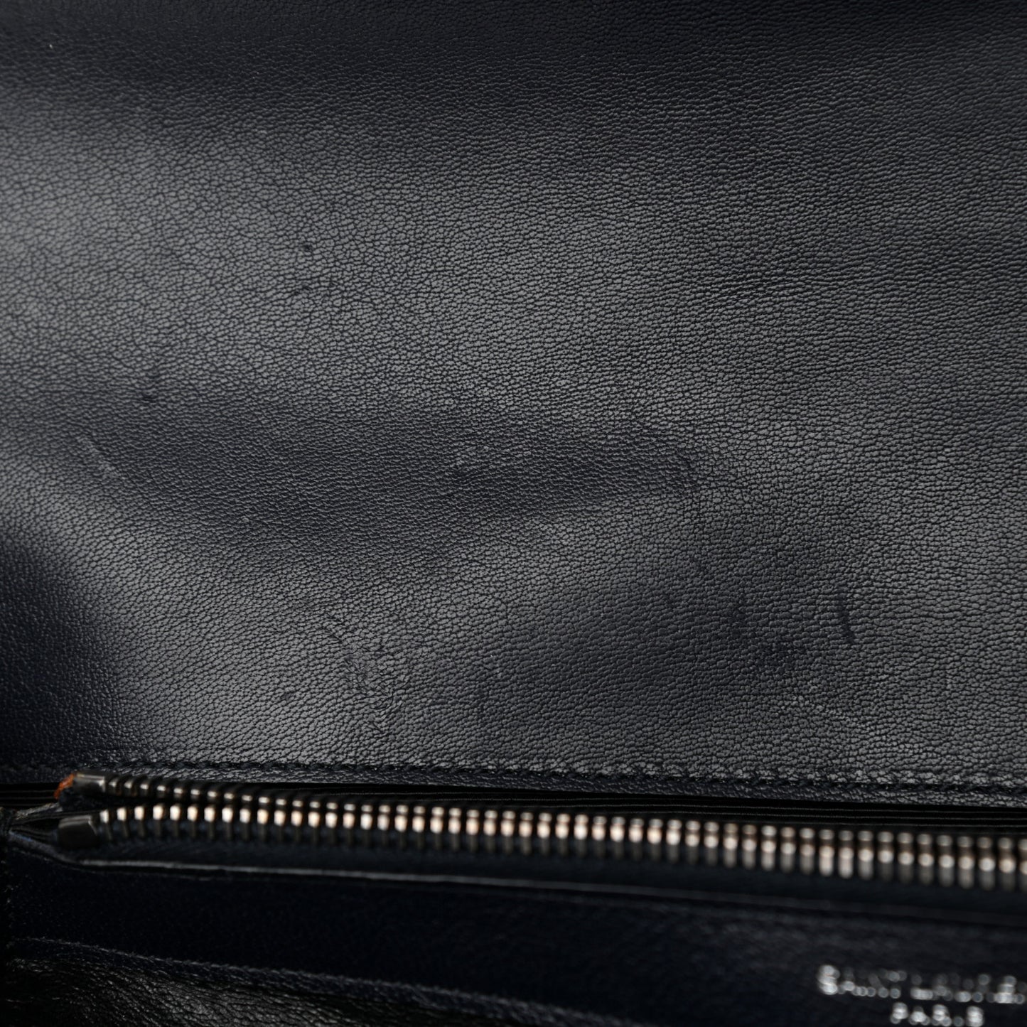 Sheepskin Matelasse Chevron Monogram Large College Satchel Navy Blue
