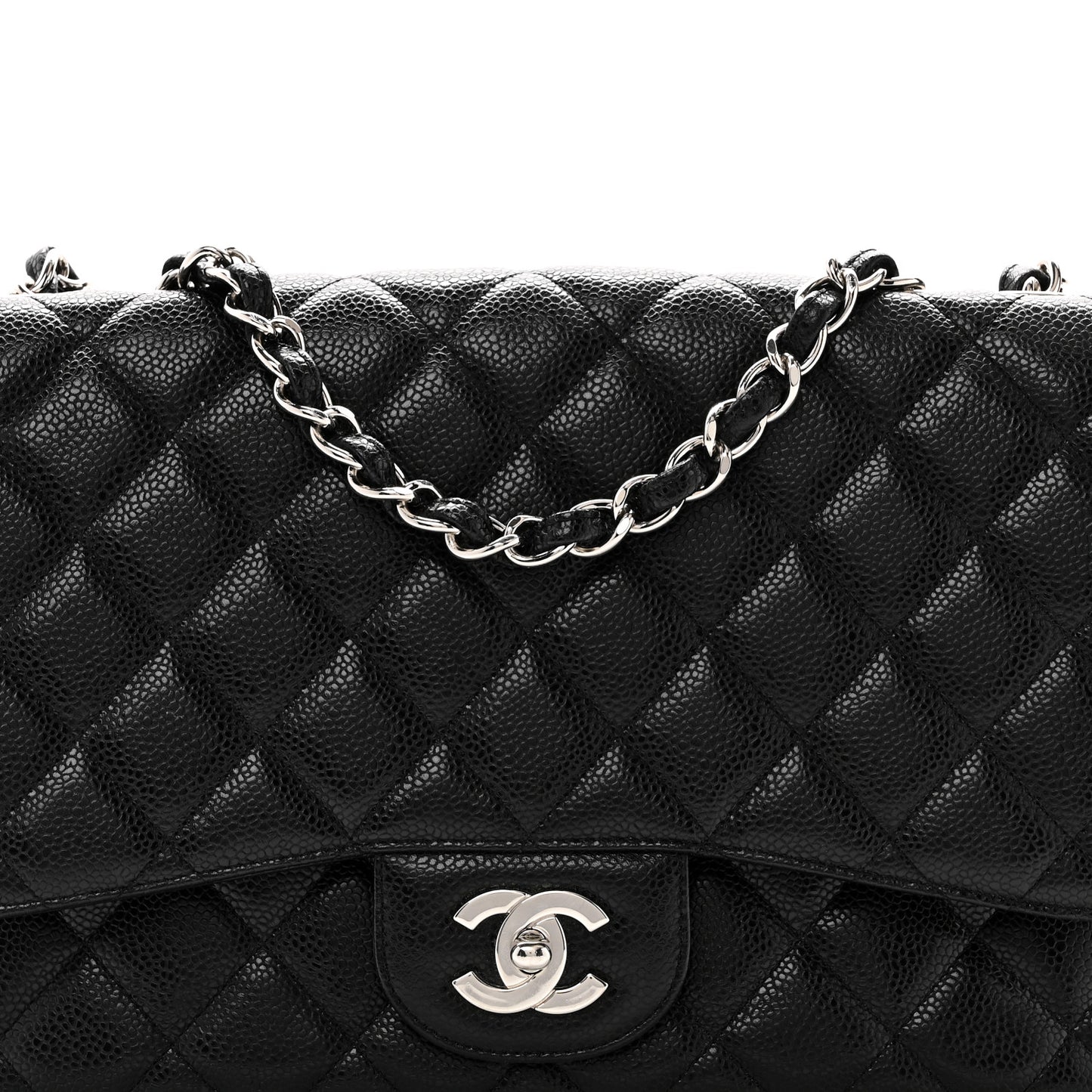 Caviar Quilted Jumbo Single Flap Black