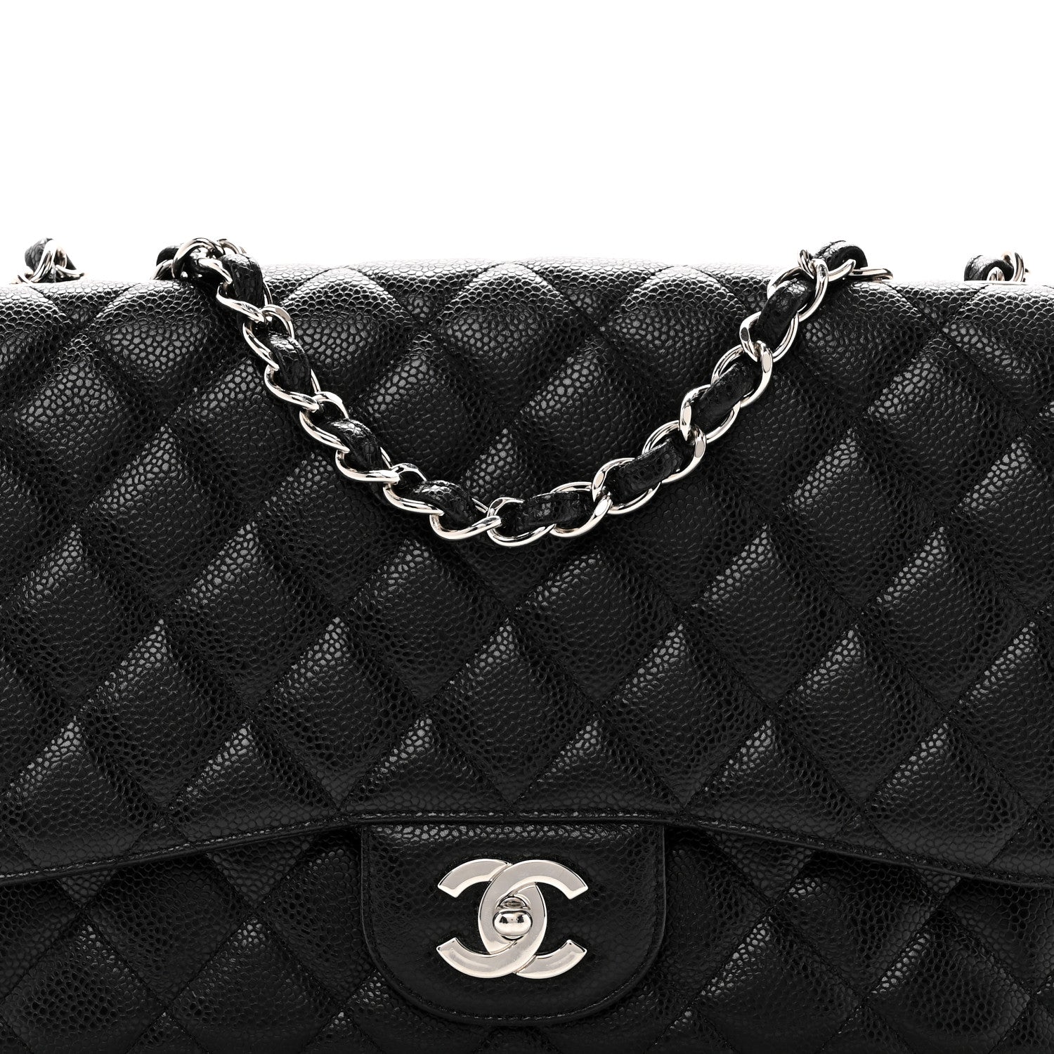 Chanel Caviar Quilted Jumbo Single Flap Black 8 of 10