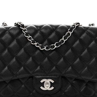 Chanel Caviar Quilted Jumbo Single Flap Black 8 of 10
