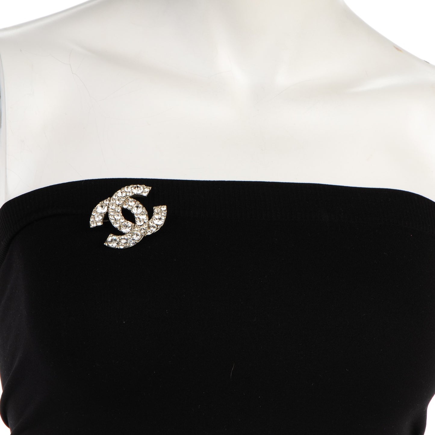Crystal Large CC Brooch Silver