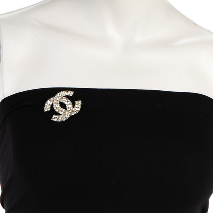 Chanel Crystal Large CC Brooch Silver 2 of 5