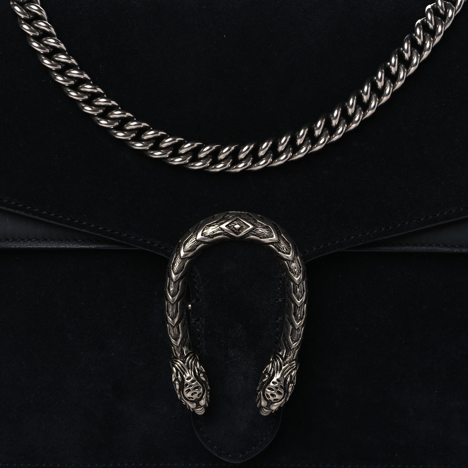 Gucci Suede Medium Dionysus Shoulder Bag Black 5 of 10