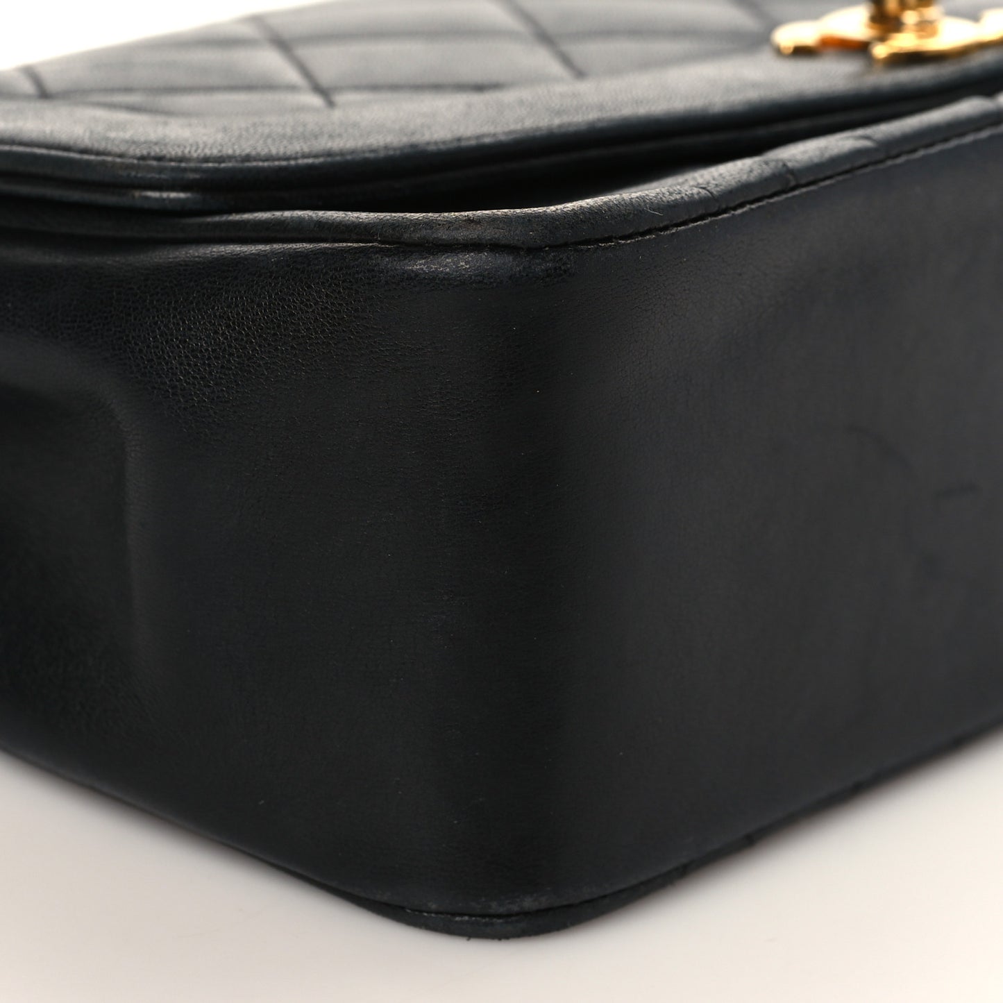 Lambskin Quilted Small Single Flap Black