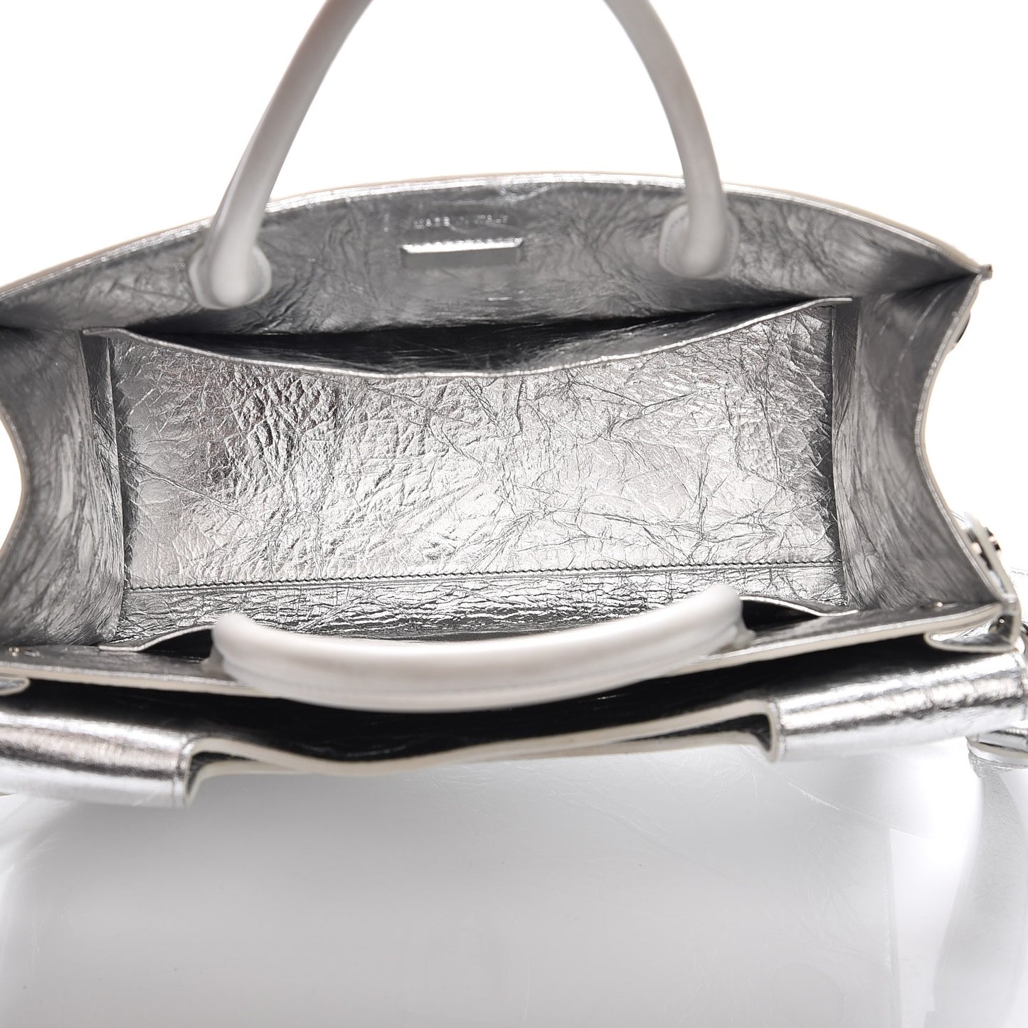 Metallic Calfskin Medium Diorever Flap Silver
