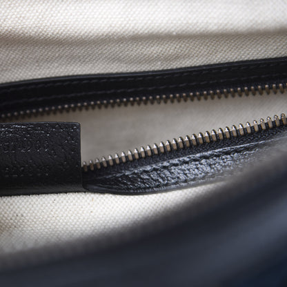 Gucci Velvet GG Monogram Textured Calfskin Web Medium Duffle Bag Blue Beige Black 7 of 11