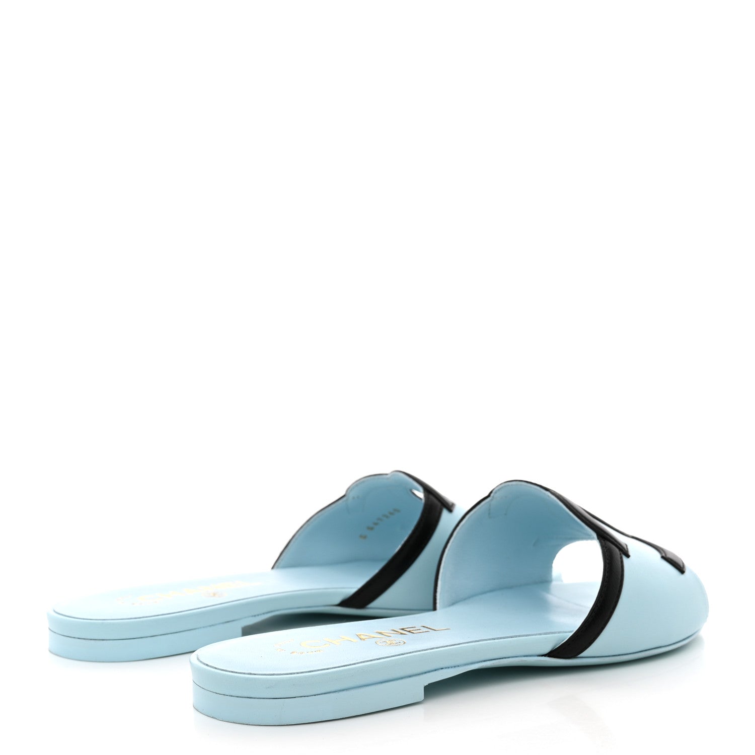Chanel Lambskin CC Cutout Mules 36 Blue Black 36 Blue Black 5 of 12