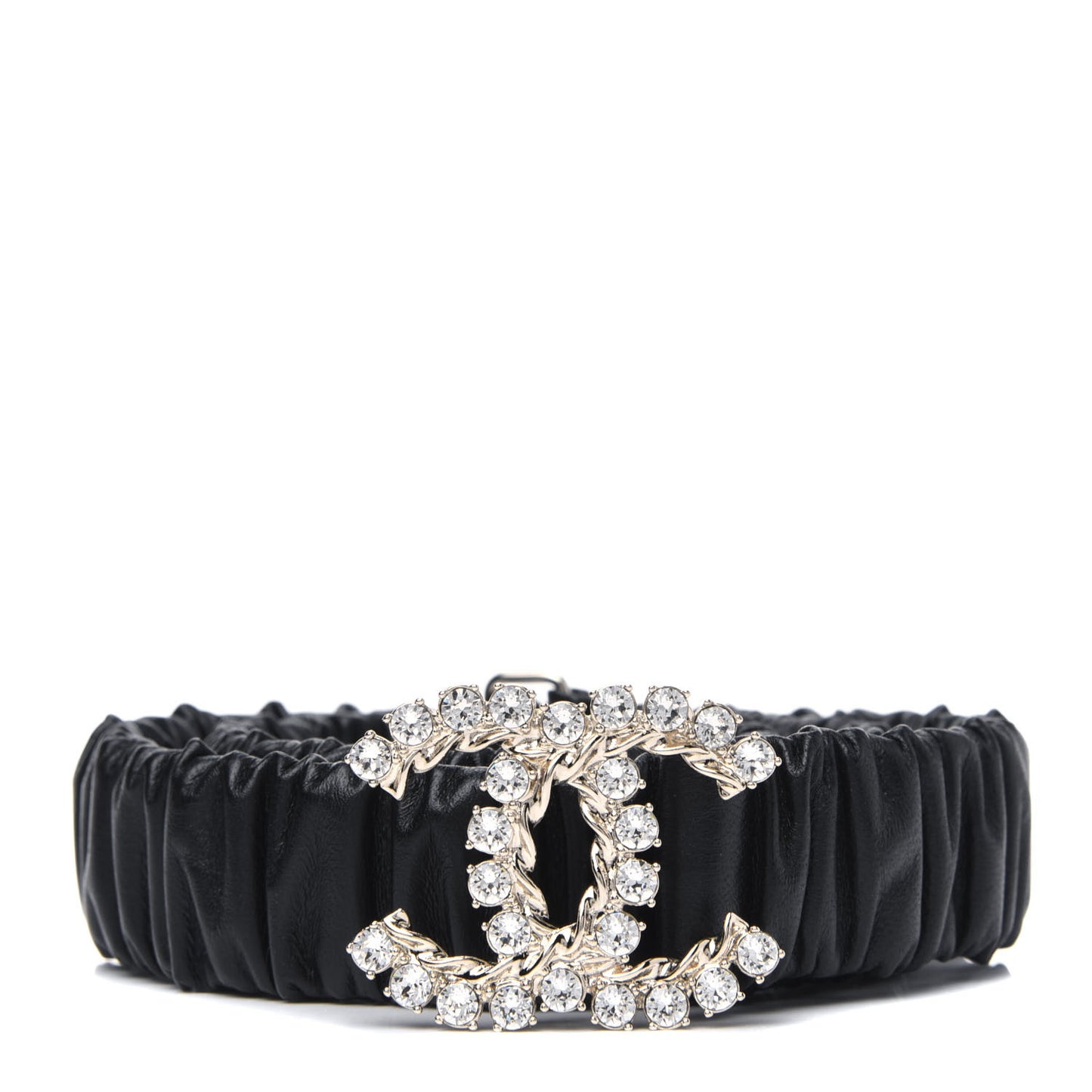 Calfskin Crystal CC Belt 80 Black