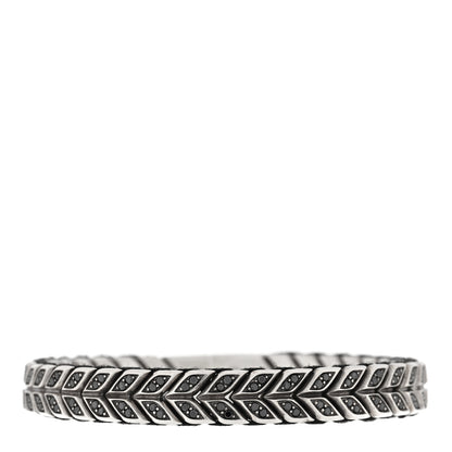 David Yurman Sterling Silver Black Diamond 9mm Chevron Woven Bracelet 1 of 3