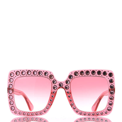 Gucci Crystal Square Frame Sunglasses GG0148S Pink 4 of 9