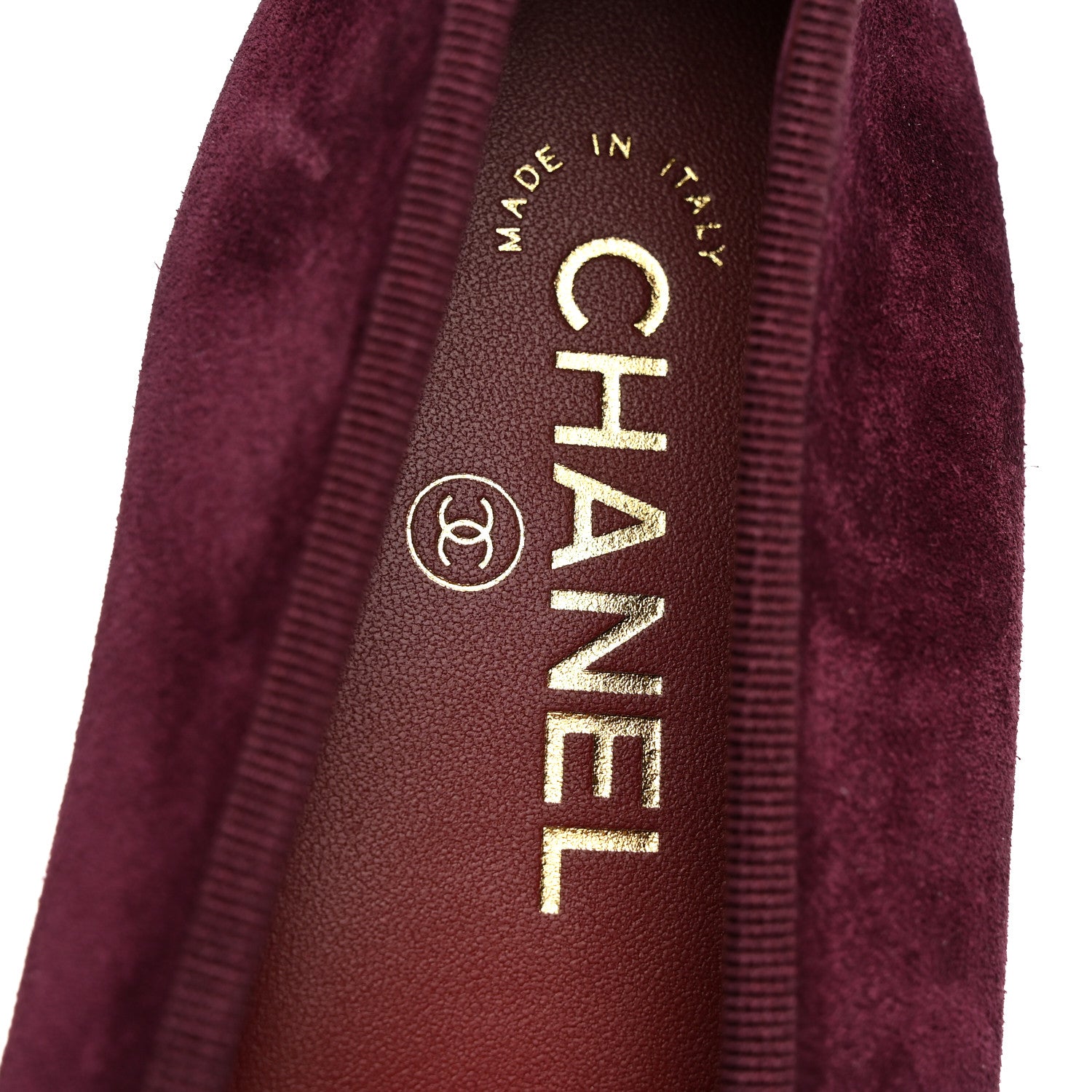 Chanel Suede Patent Calfskin Cap Toe CC Ballerina Flats 40 40 Burgundy 8 of 10
