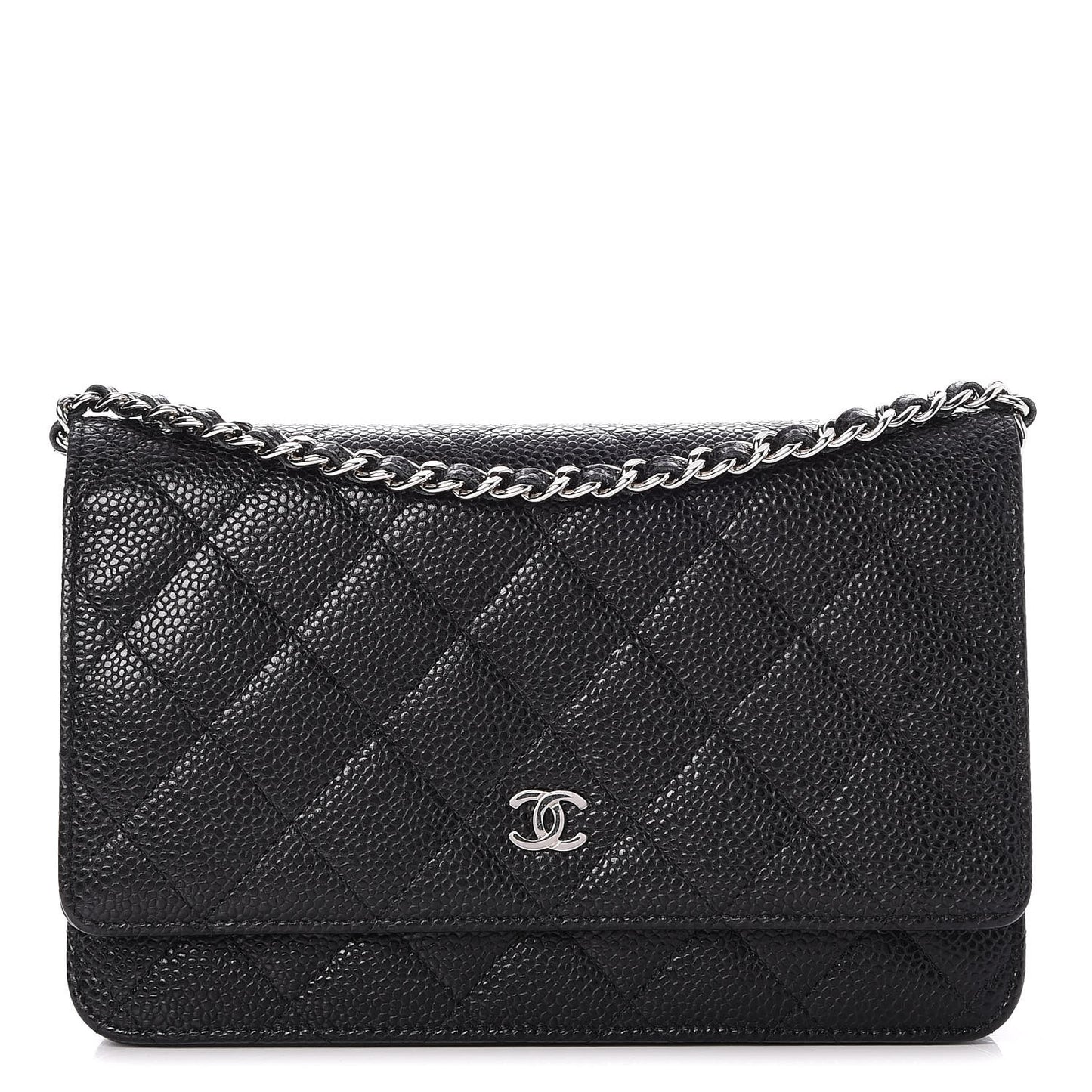 Caviar Quilted Wallet On Chain WOC Black