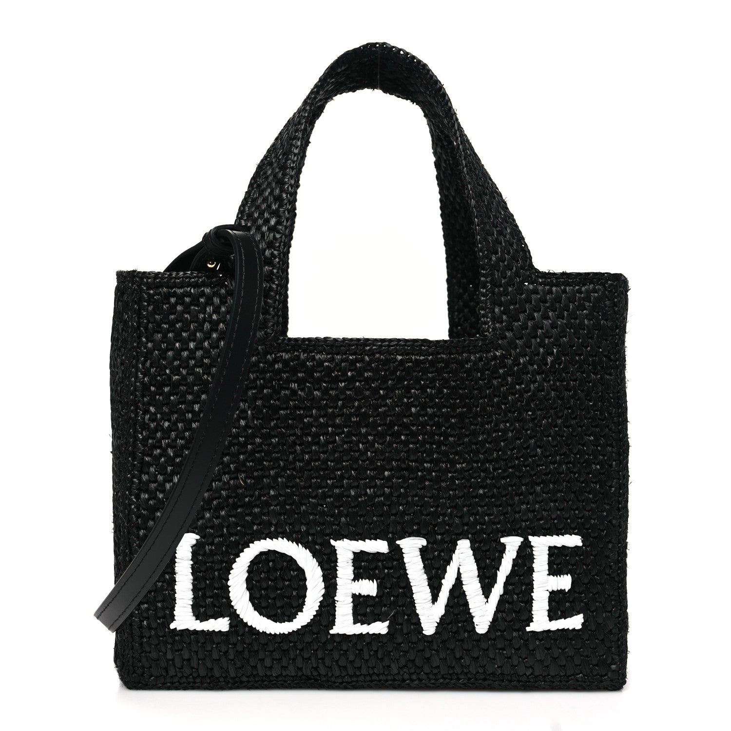 Loewe X PAULA'S IBIZA Raffia Font Tote Black 1 of 10