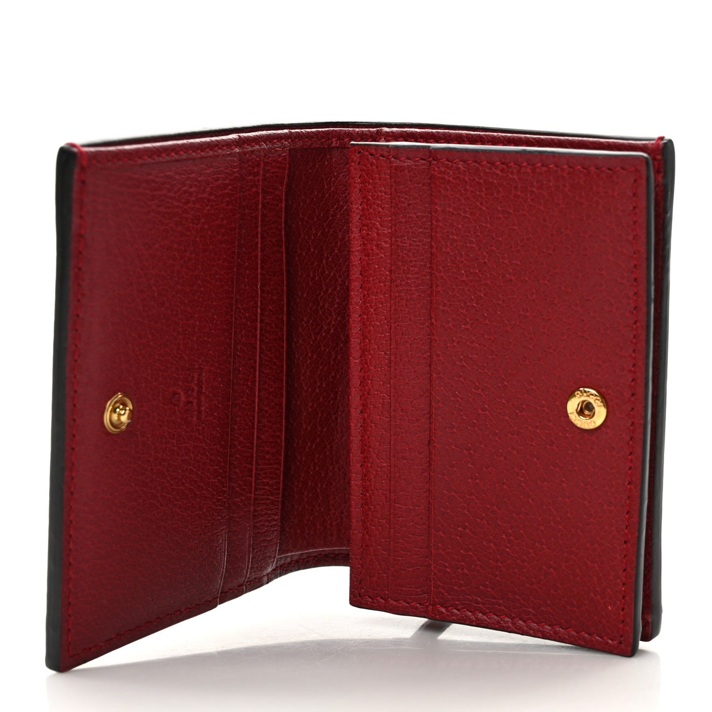 GG Supreme Monogram Flora Web Ophidia Card Case Red