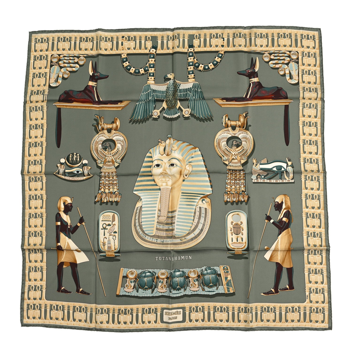 Hermes Silk Tutankhamun Scarf 90 1 of 3