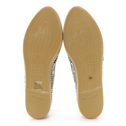 Gucci GG Supreme Monogram Bees Espadrille Flats 39 Beige Ebony Oro Black 6 of 12