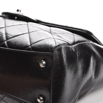 Chanel Glazed Calfskin Quilted Small Duo Color Tote Black 10 of 14