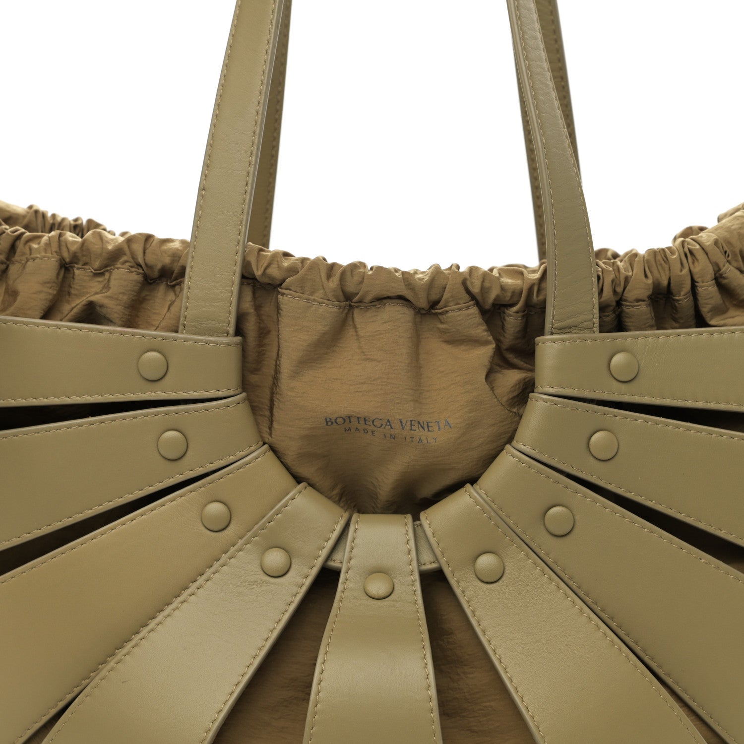 Bottega Veneta French Calfskin Shell Bag Taupe 7 of 9