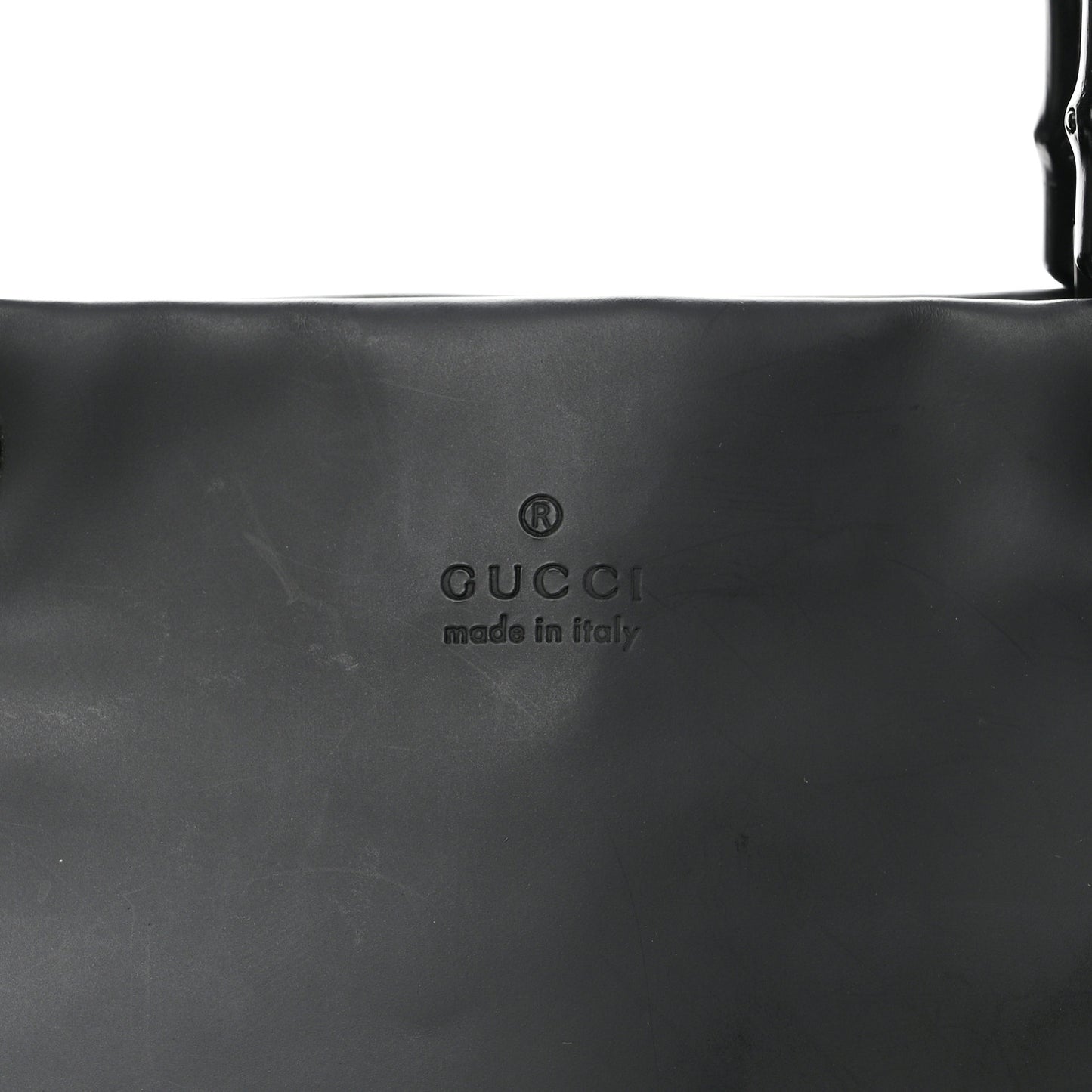 Calfskin Bamboo Top Handle Tote Black