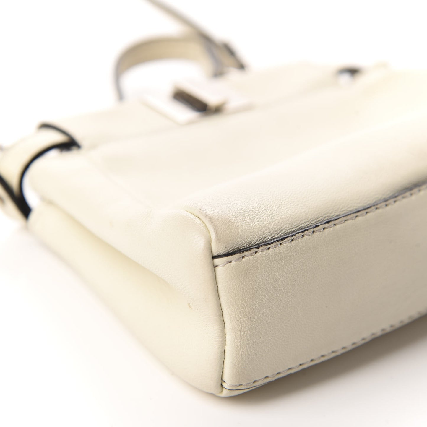Shiny Nappa Micro Peekaboo Iconic Satchel White