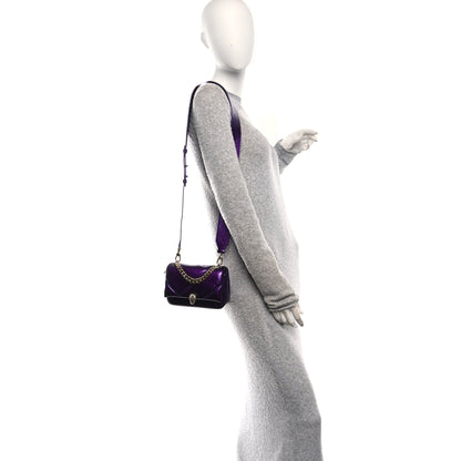 Bulgari Metallic Calfskin Matelasse Mini Serpenti Cabochon Crossbody Bag Purple 2 of 10