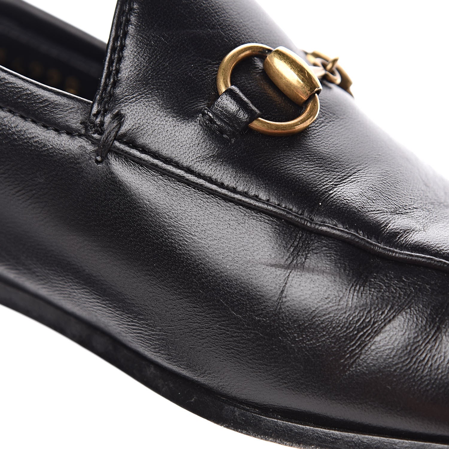 Gucci Lambskin Womens Brixton Horsebit Loafers 36 Black 12 of 14
