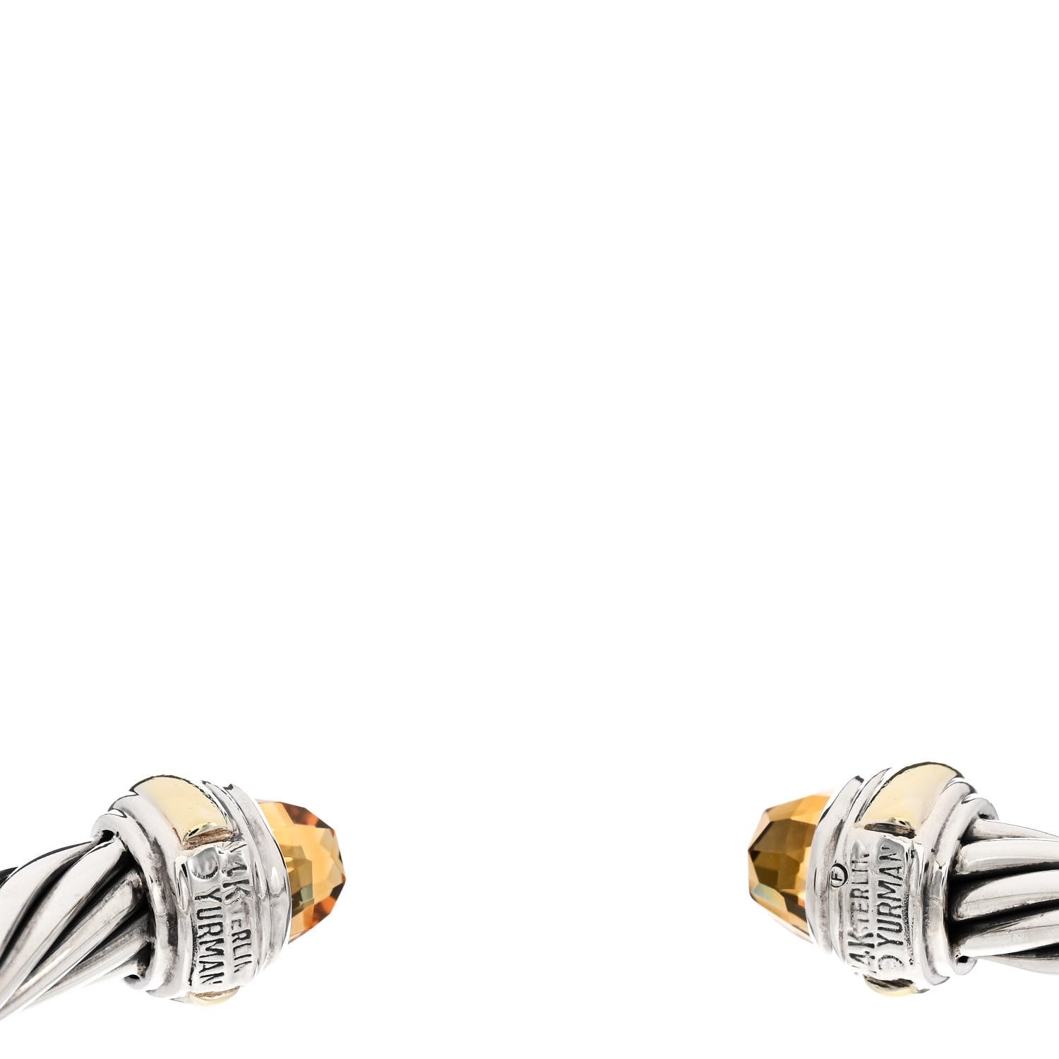 David Yurman Sterling Silver 14K Yellow Gold Citrine 7mm Cable Classics Bracelet 3 of 3