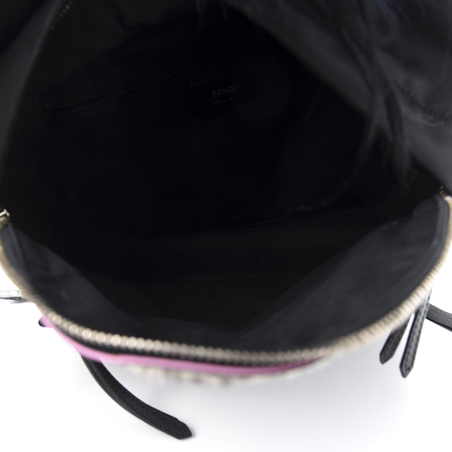 Nylon Vitello Fox Goat Fur Monster Eyes Backpack Black Multicolor Sky