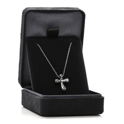 Tiffany Platinum Diamond 17mm Elsa Peretti Cross Pendant Necklace 5 of 5
