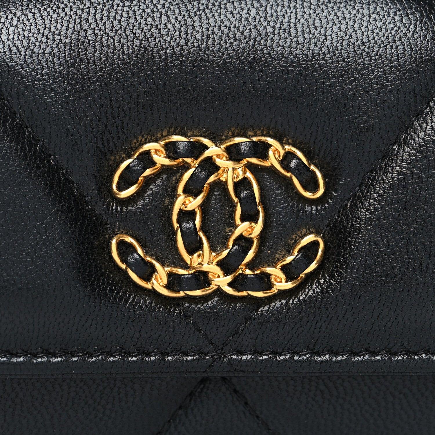 Chanel Lambskin Quilted Chanel 19 Flap Wallet Black 9 of 10