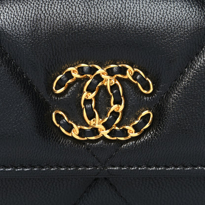Chanel Lambskin Quilted Chanel 19 Flap Wallet Black 9 of 10