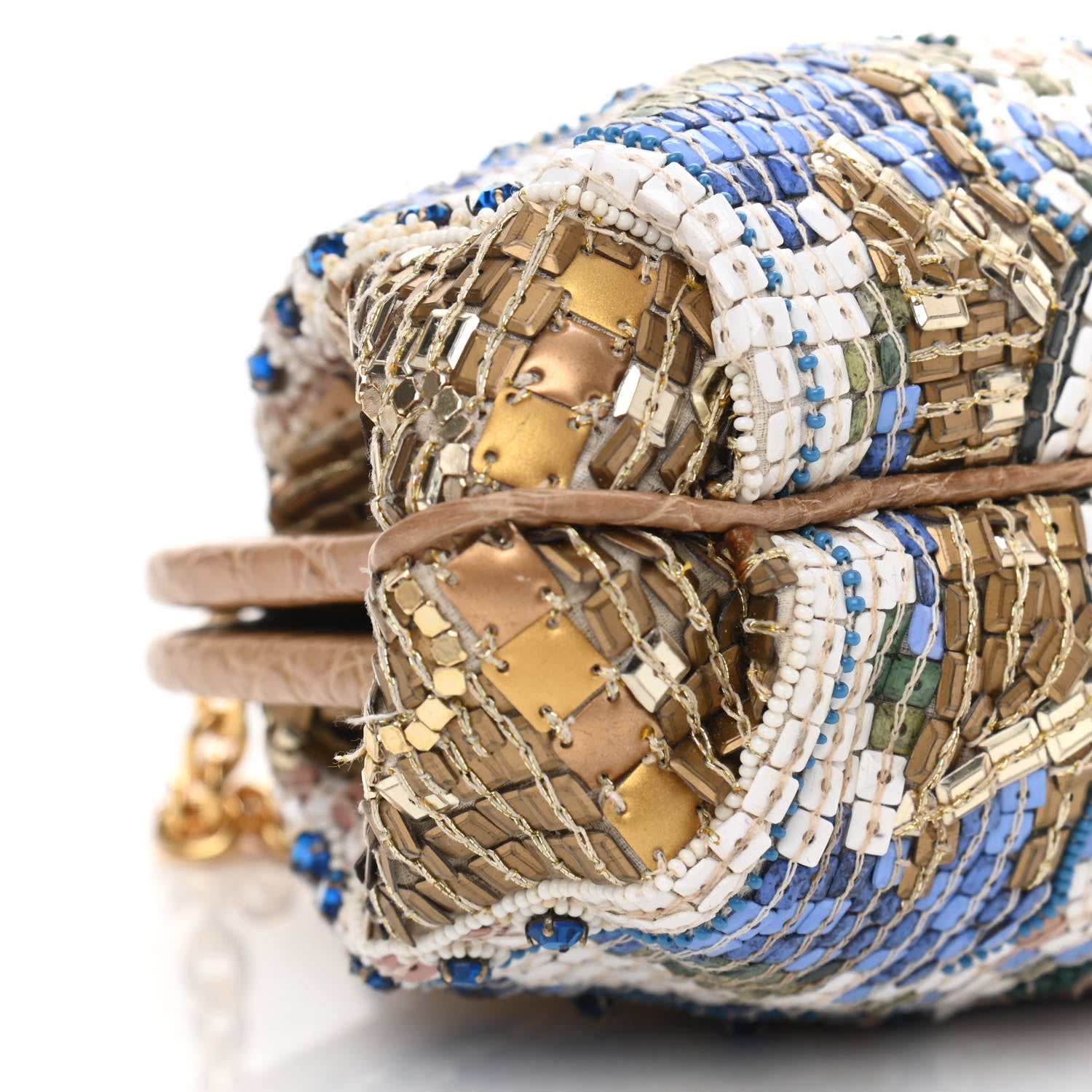 Dolce & Gabbana Beaded Crocodile Kiss Lock Chain Crossbody 5 of 9